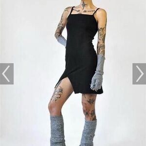 Little Black Dress - Noctex Stretchy Notch Dress in Black